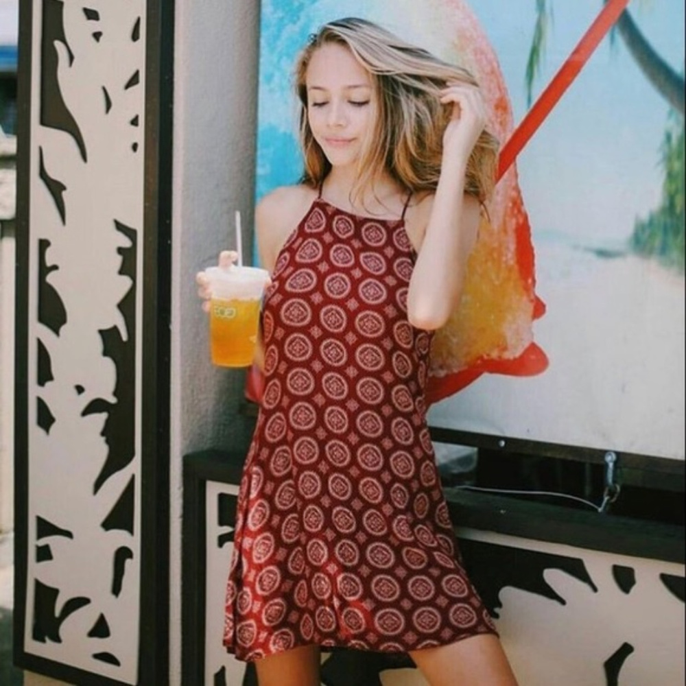Brandy Melville Red Abigail Medallion Dress